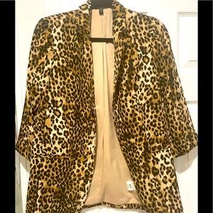 Express satin leopard Blazer